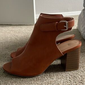 Brown Open Toe Heels